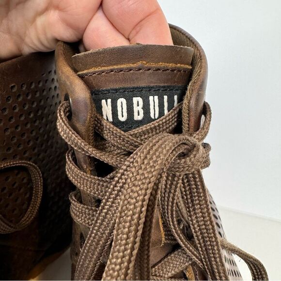 Nobull Brown Leather Perforated Athletic Shoes Trainer Ankle Boots Sneakers 10.5 - Picture 4 of 12